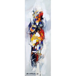 Mashkoor Raza, 36 x 12 Inch, Oil on Canvas, Abstract Painting, AC-MR-399